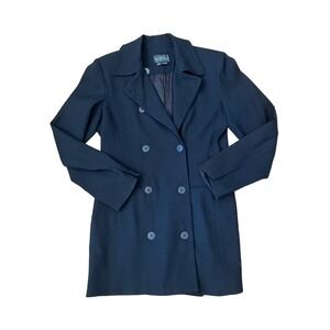 Y2k Grannycore Vintage Nicole Miller Blazer Sz 6‎ Black  Double Breasted Goth